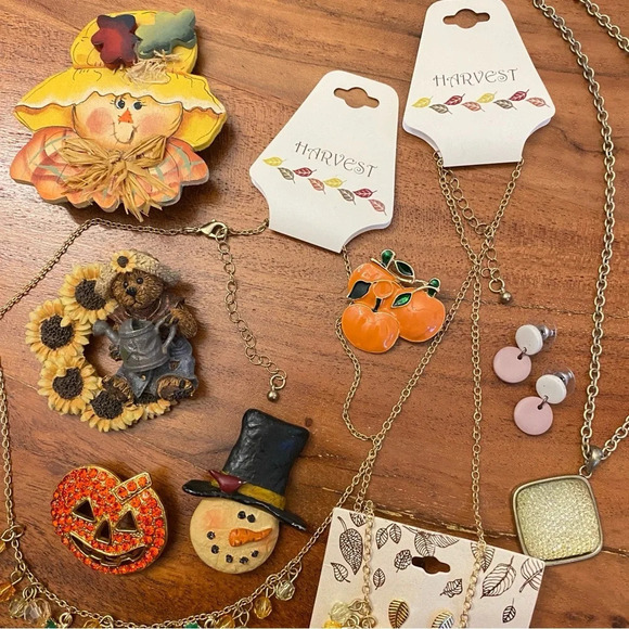 Fall Harvest Thanksgiving Assorted  Lot of Jewelry and Brooches - Picture 9 of 10